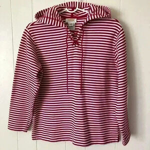Talbots Women’s Striped Cotton Top Hoodie Size S